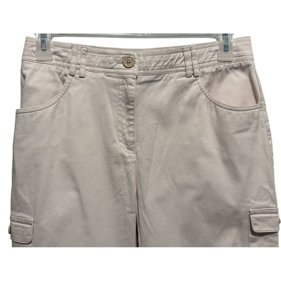 Counterparts Light Pink Capri Pants Cotton Stretch Carpenter Patch Pockets Sz 12 - Picture 2 of 4